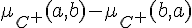 Math: \mu_{C^+}(a,b)-\mu_{C^+}(b,a)